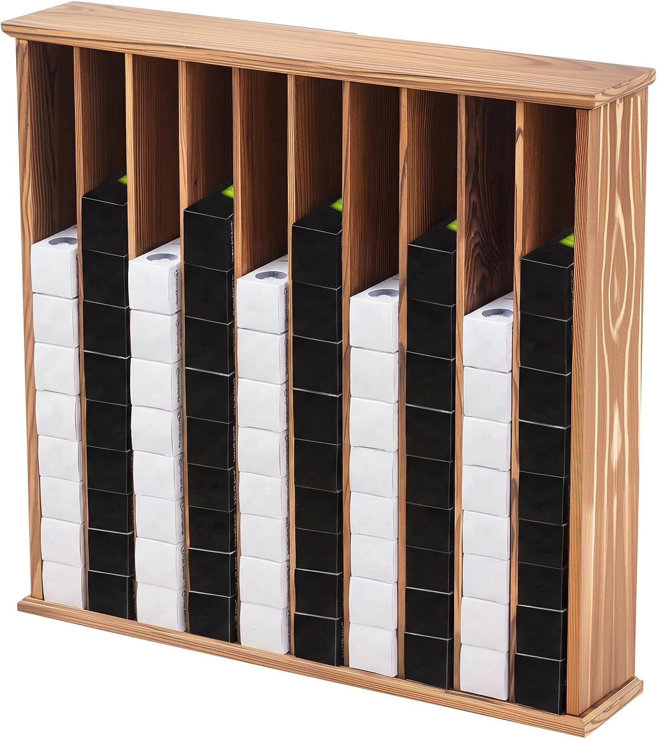 Wesiti Vintage Golf Ball Sleeves Holder with 10 Compartments, Solid Wood Golf Ball Display Storage Rack Commercial Wall Mounted Shelf for Enthusiasts Shops Clubs