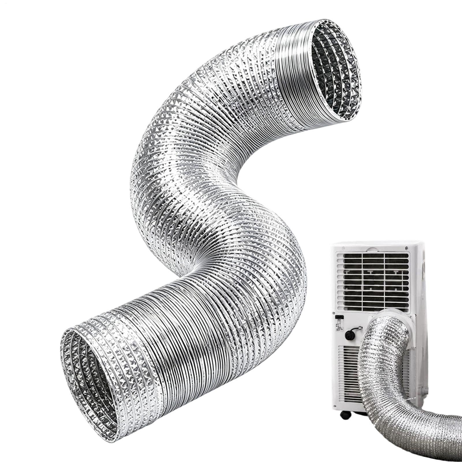 Air Conditioner Vent Hose - Flexible Anti Scald Heat Insulation Shroud, Expandable Portable Cooler Pipe Base, Heavy Duty Airflow Ventilation Duct Bracket | for Universal Window Venting Kit
