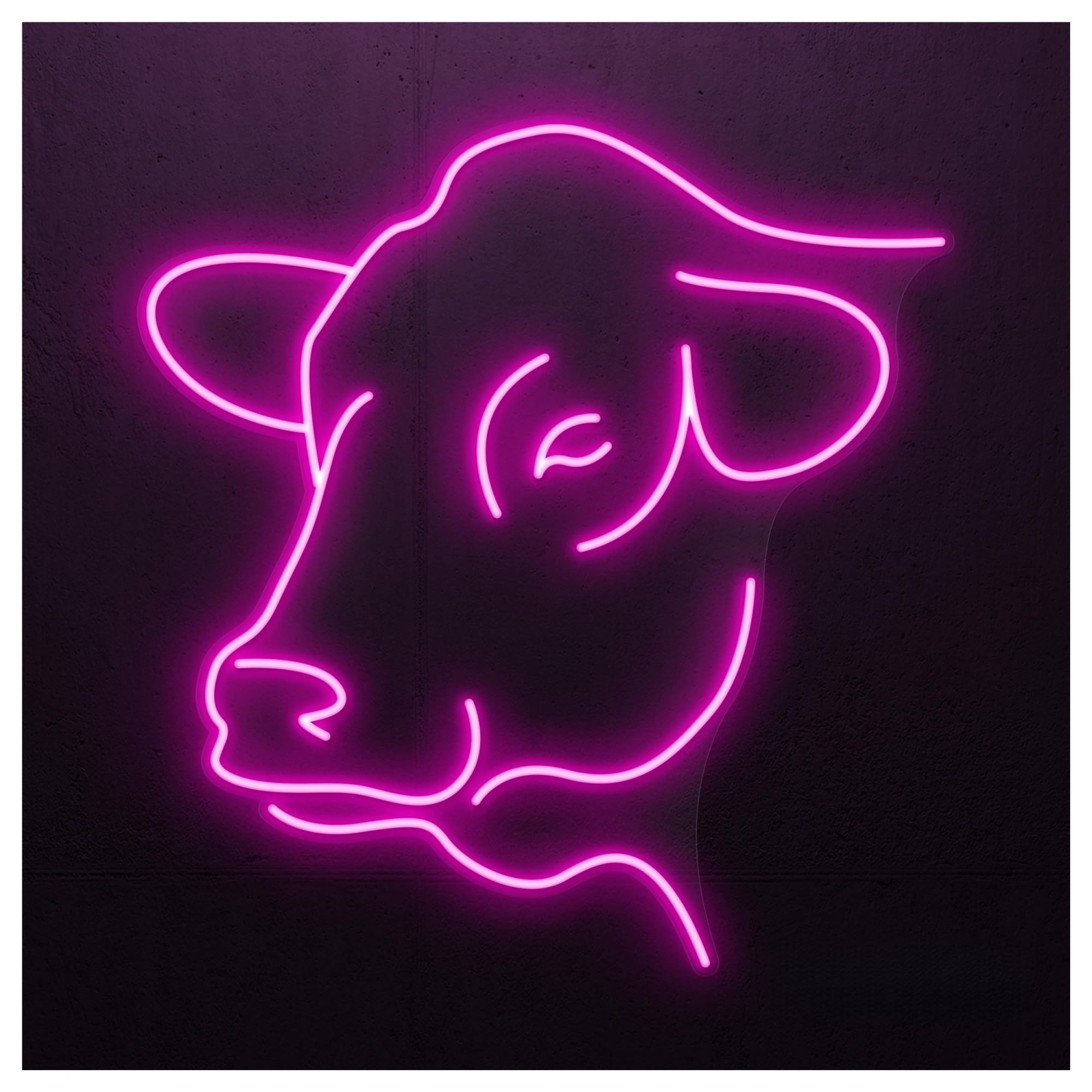 RONGCH Hanging Art Neon Signs Cow Neon Sign, Suitable for Kids Room Decor with Brightness Adjustable 46cm(A)