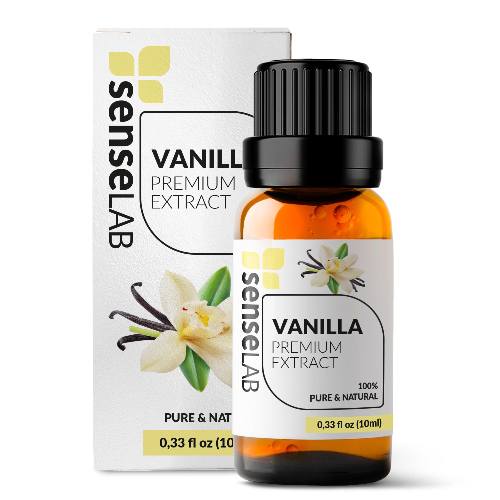 SenseLAB Aceite Esencial de Oleorresina de Vainilla - Aceite de Vainilla Natural 100% Puro de Grado Terapéutico para Difusor de Aromaterapia y Humidificador - Aceite Relajante y Calmante (10 ml)