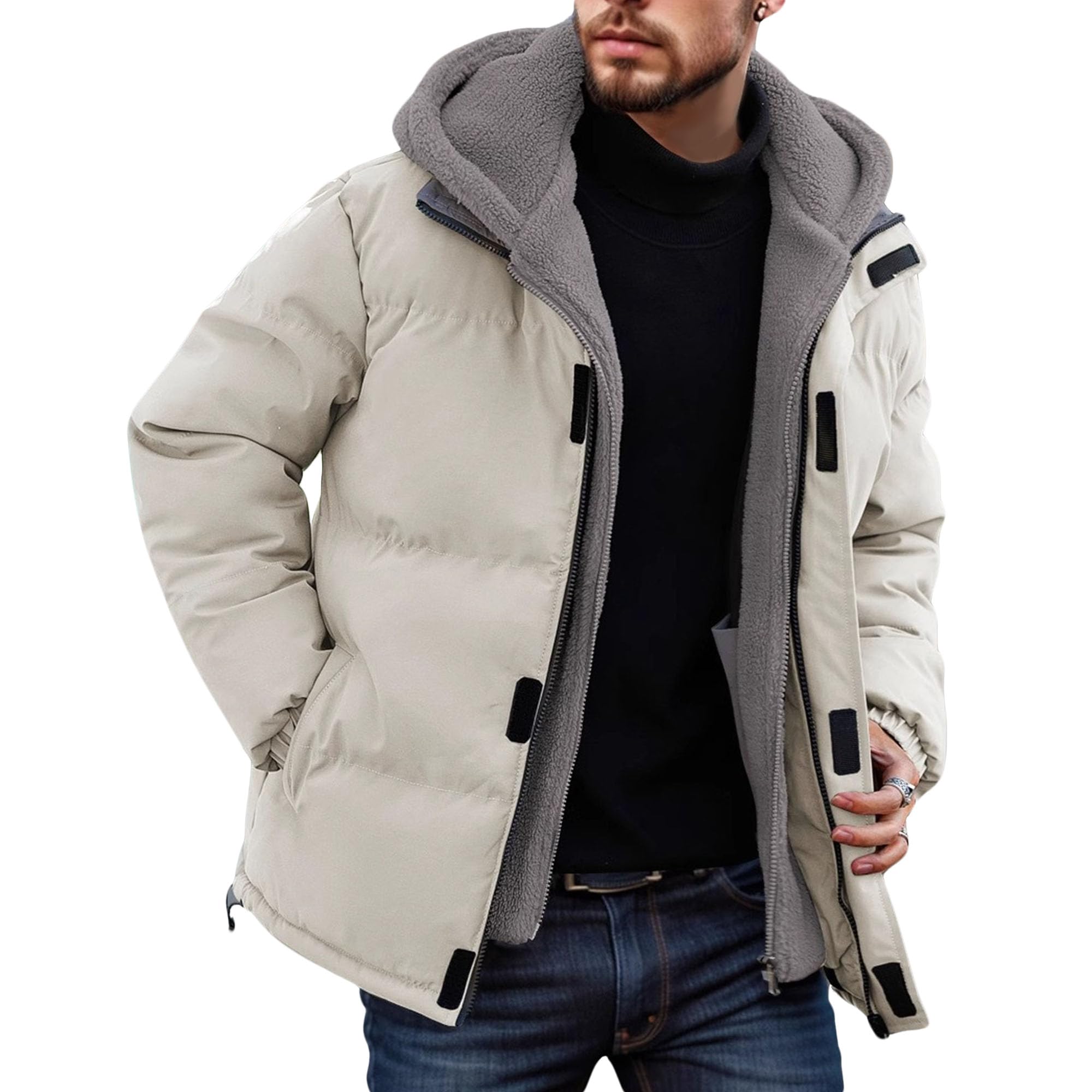 Piumino invernale termico da uomo con cappuccio antivento termico giacca trapuntata isolante cappotto invernale da uomo