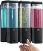 Shampoo and Conditioner Dispenser,GlintGath Shower Dispenser 3 Chamber No Drill Shampoo Dispenser for Shower Wall Mounted for Bathroom Hotel,Large Capacity 3 * 500ML,Black