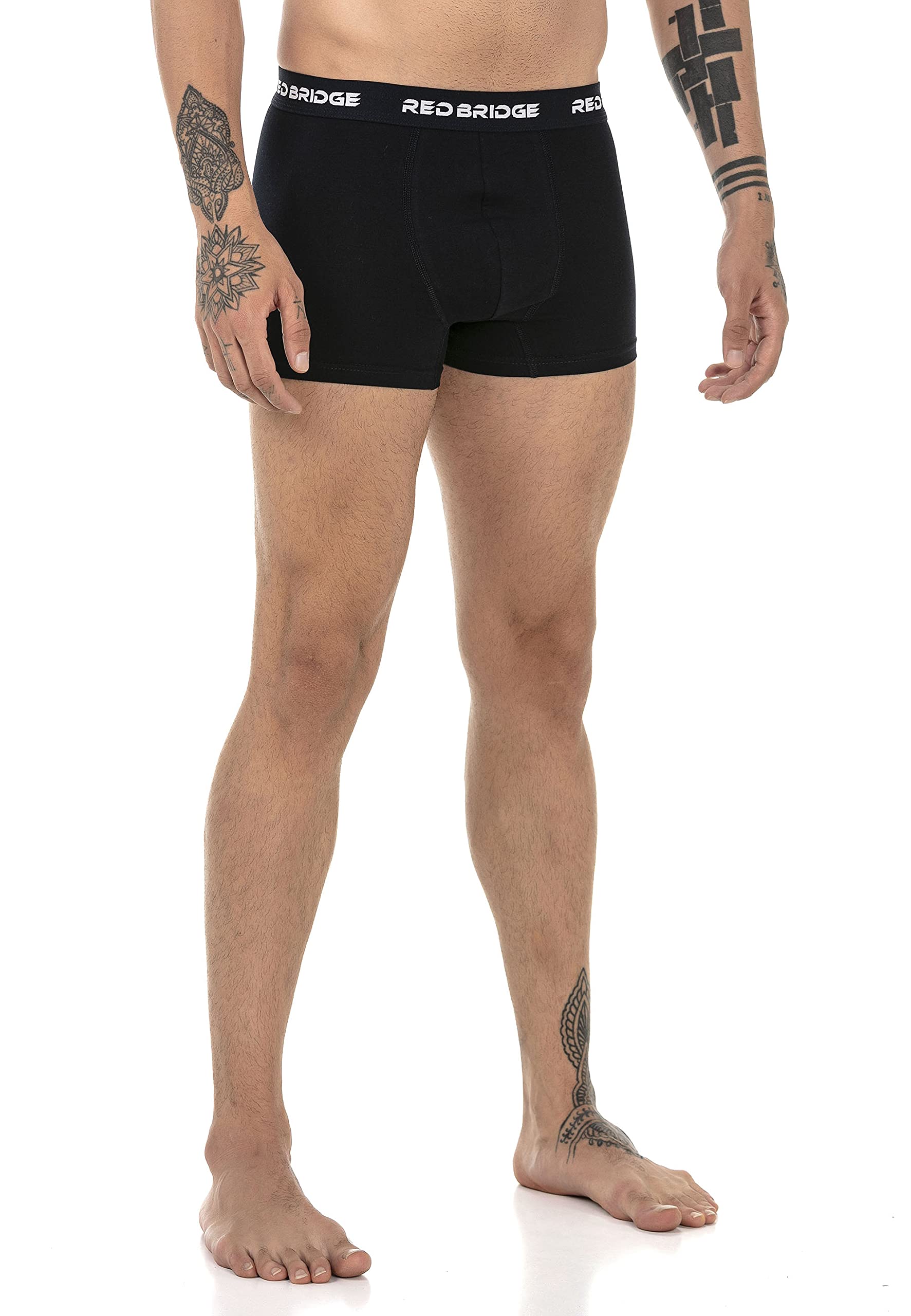 RED BRIDGE Boxer da Uomo Pacco da 10 Tinta Unita Unicolore Slim Cotone Stretch Elasticizzati Intimo Basic