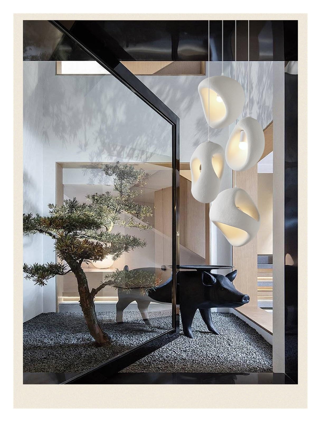 Lampadario per Scale in Stile Nordico, Semplice, Creativo, Duplex, per Decorazione Domestica, apparecchio di Illuminazione a LED (C - Grigio, modificabile)
