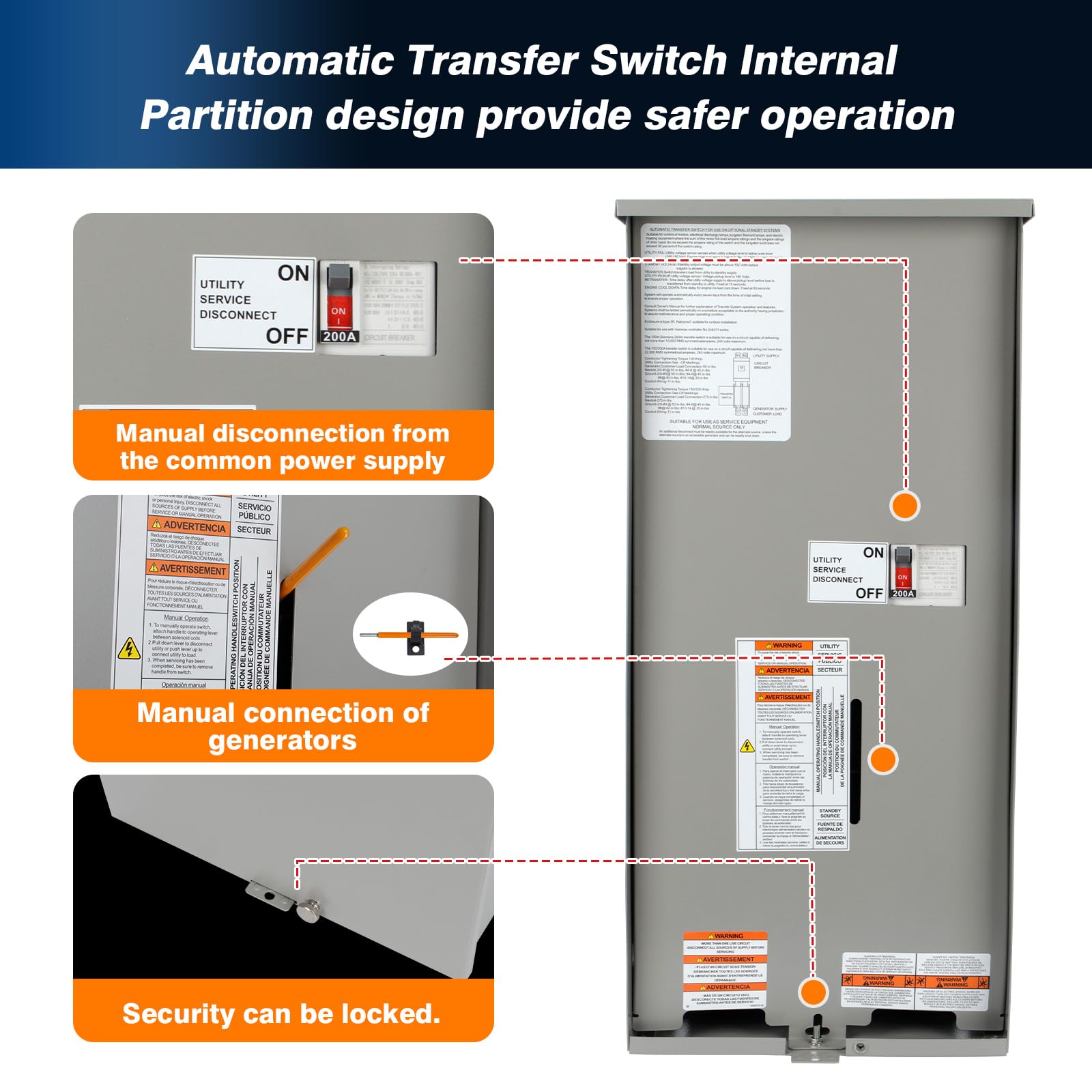 Snapklik.com : Yitrust 200 Amp Single Phase Generator Automatic ...