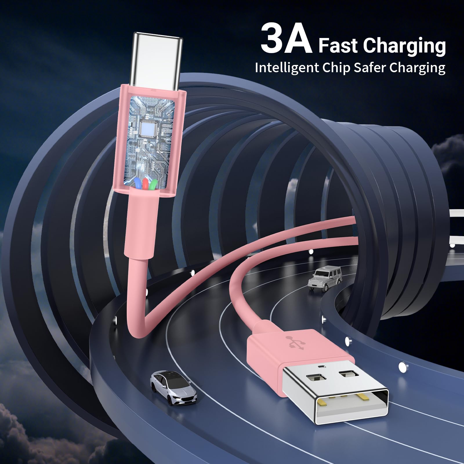 Cavo USB Type-C per iPhone 15 16 Pro Max,60W Cavi USB Tipo C Ricarica Rapida [2M 2Pezzi] Cavo USB C iPhone Originale CarPlay per 15 16 Plus,iPad Pro/Air/Mini/Samsung S25 S24 S23 S22-Rosa