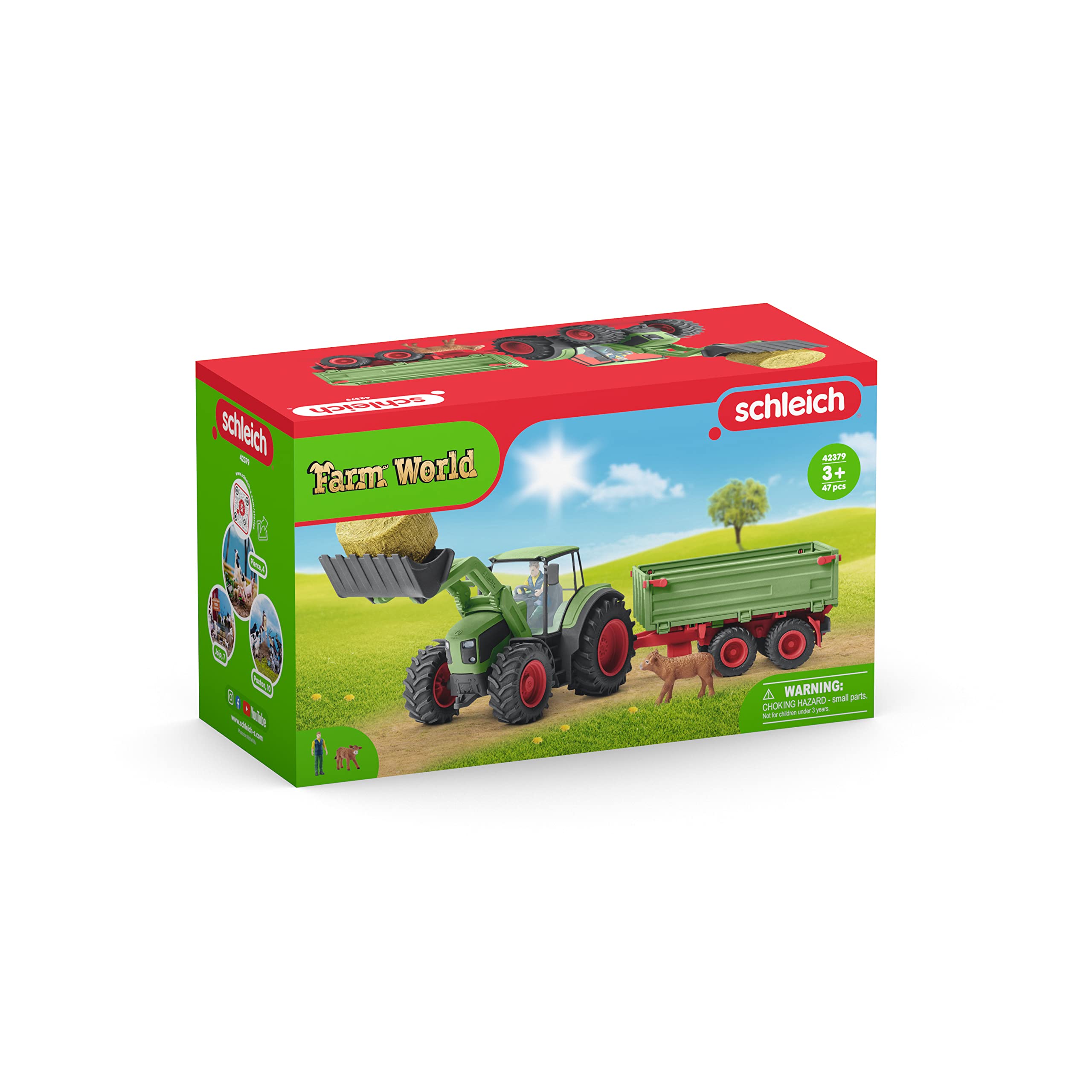 Schleich 42379n Spielset Traktor mit Anhänger