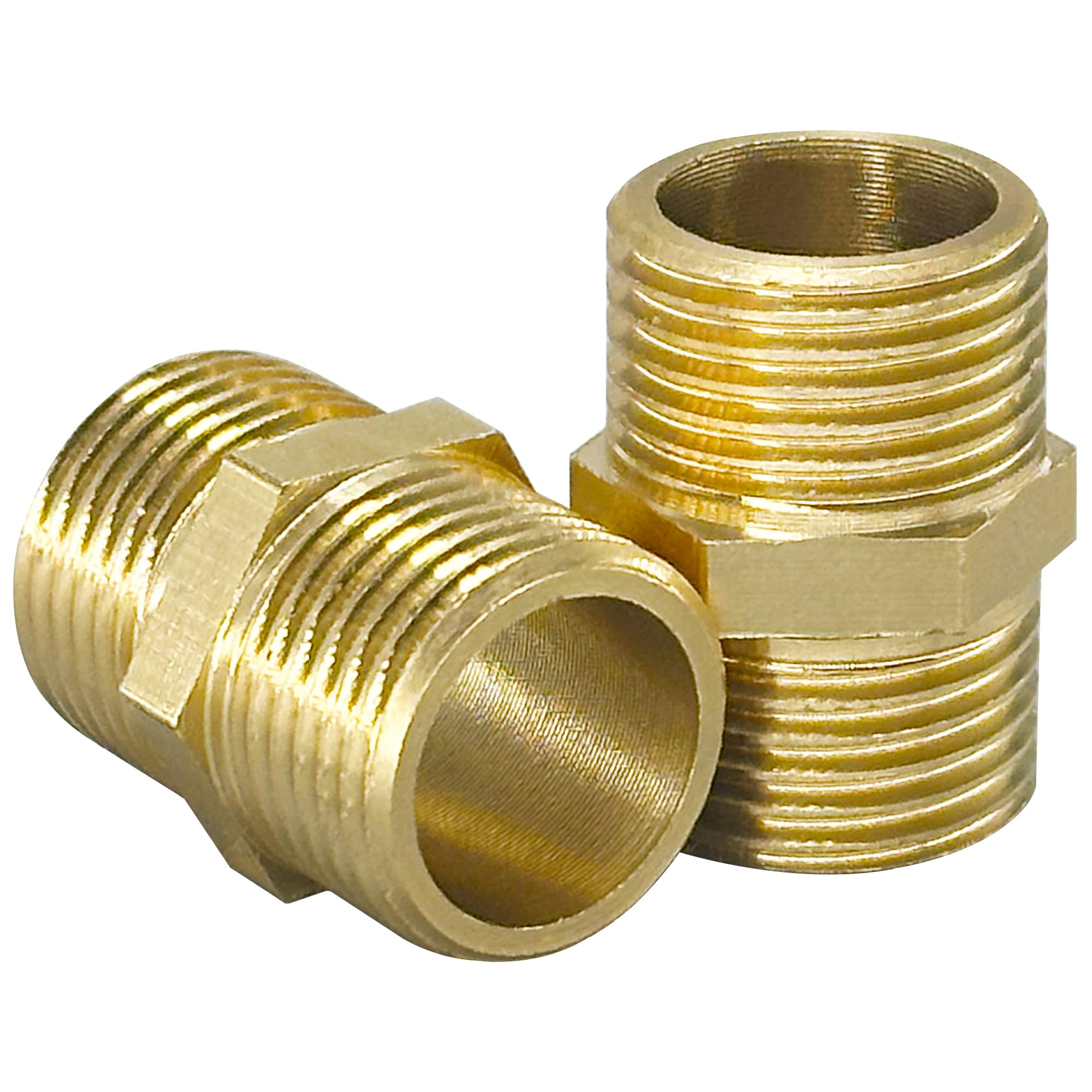 Ddhomin Men's Brass 2 Pcs 1/2" Bsp Thread Pipe Connector