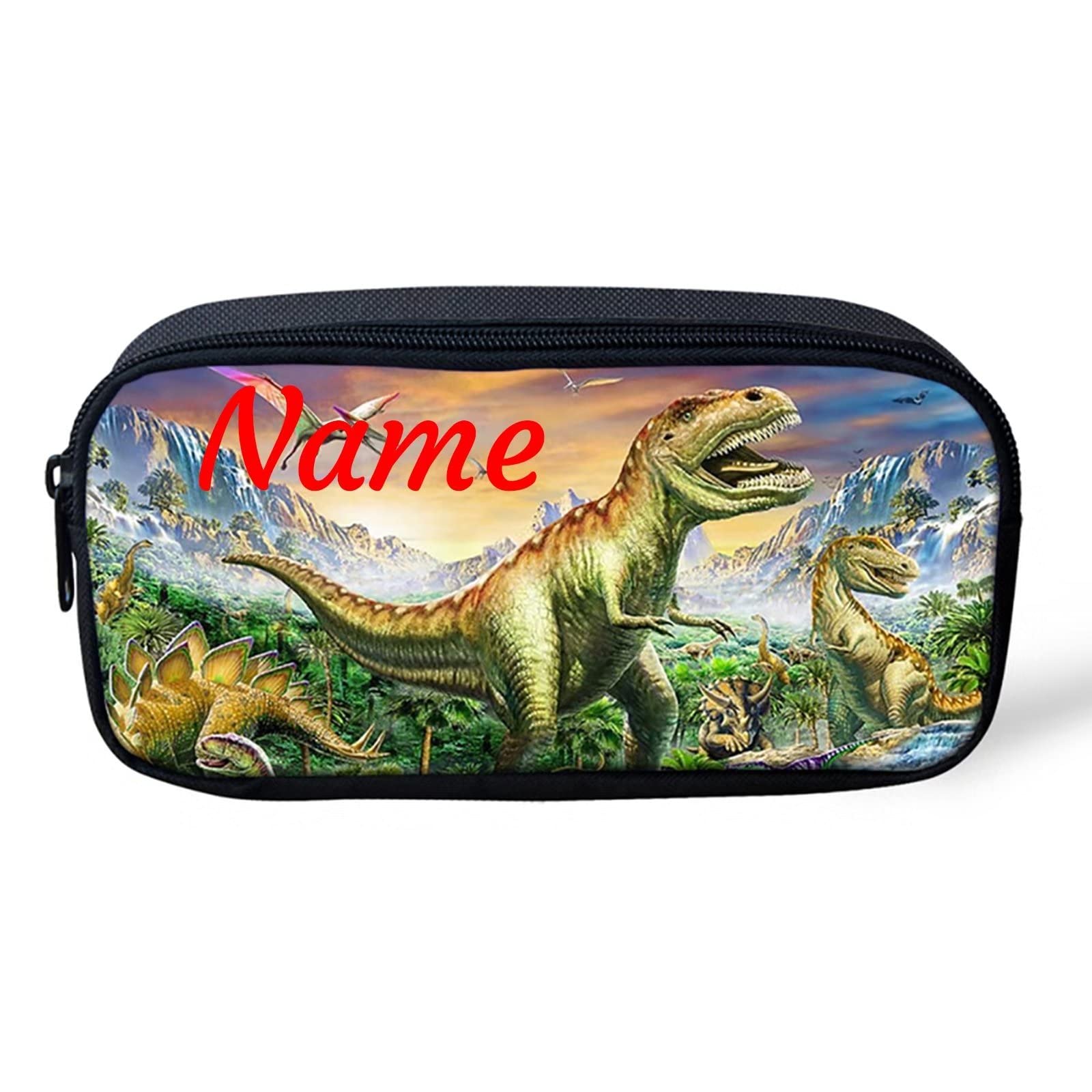 Belidome Kids Dinosaur Pencil Case Bag with Name Custom Pen Pouch Durable
