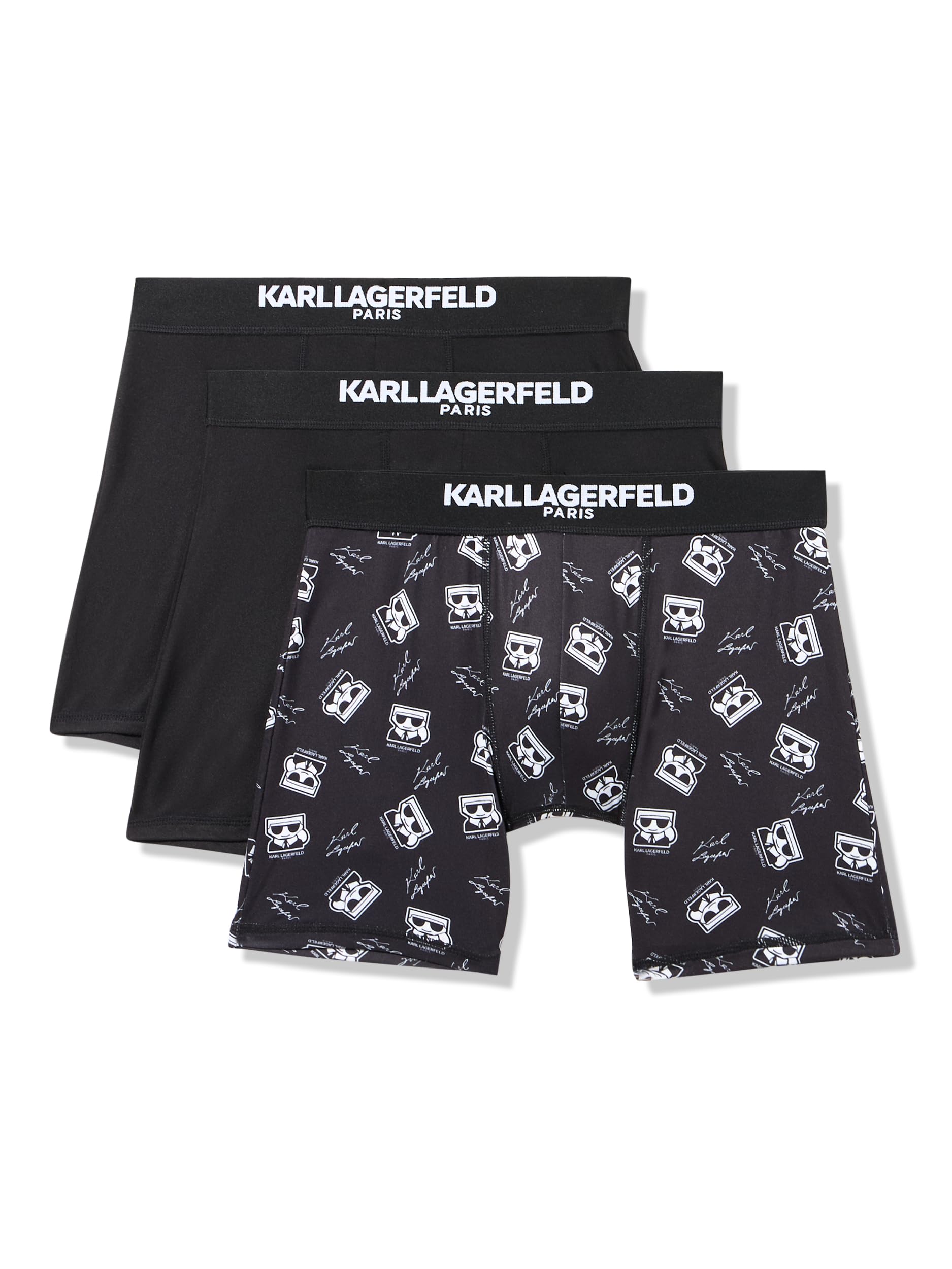 KARL LAGERFELD mens 3 Pack Karl Print Boxer Briefs