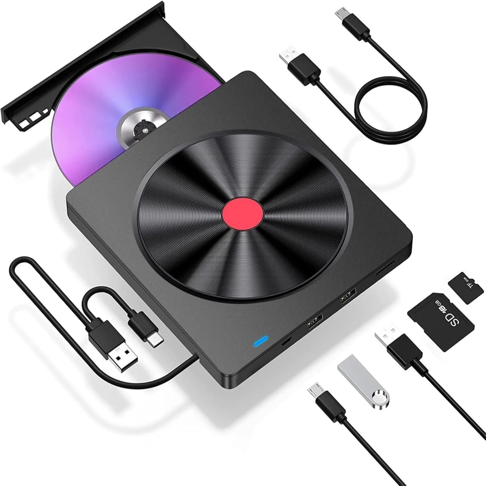 unità Blu-Ray Esterna 5 in 1, Lettore Ottico USB Portatile Sottile, Lettore CD/Dvd