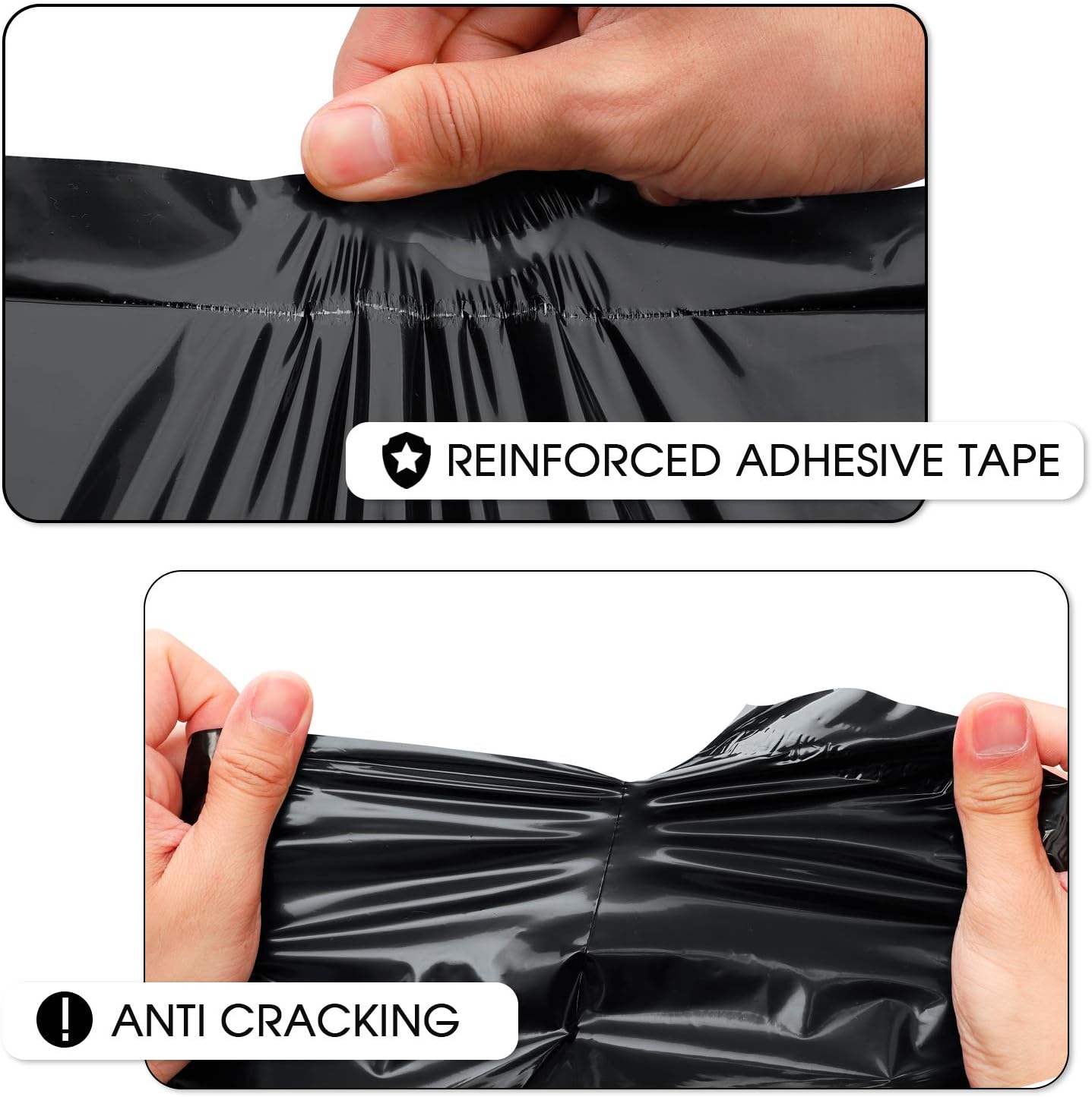 Metronic Poly Mailers 12X15.5 200 Pack, Strong Adhesive Shipping Bags for Clothing, Waterproof and Tear-Proof Shipping Envelopes, Mailers Poly Bags Packaging Bags for Business in Black - Image 2