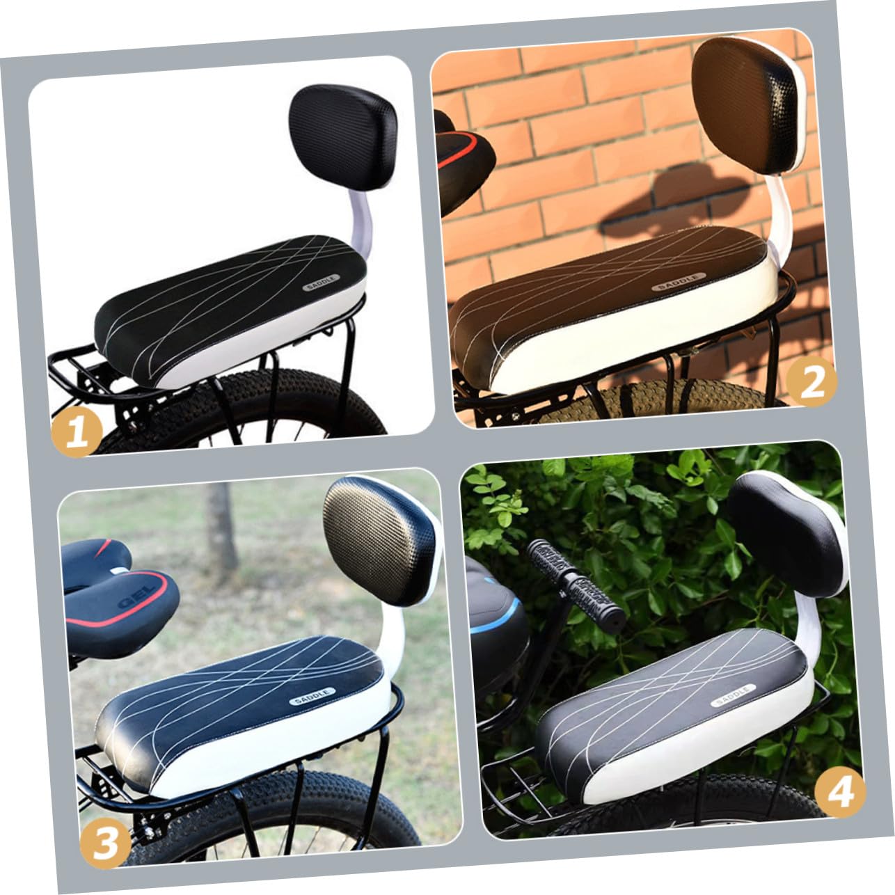 ULTECHNOVO Seggiolino Posteriore e Struttura Robusta Ragazzi Installazione Rapida per Bicicletta in PU e Spugna Schienale Imbottito per Sicurezza e Comfort