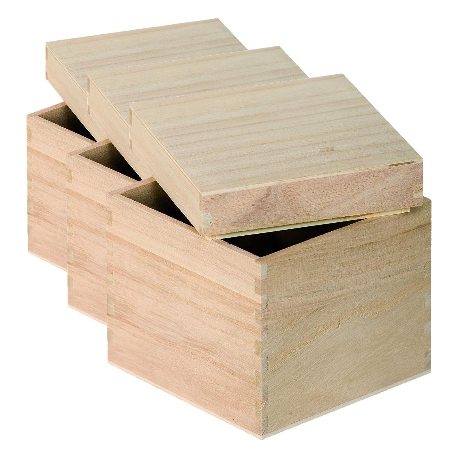 Boîte cube à décorer Artemio en bois beige 12cm pour loisirs créatifs