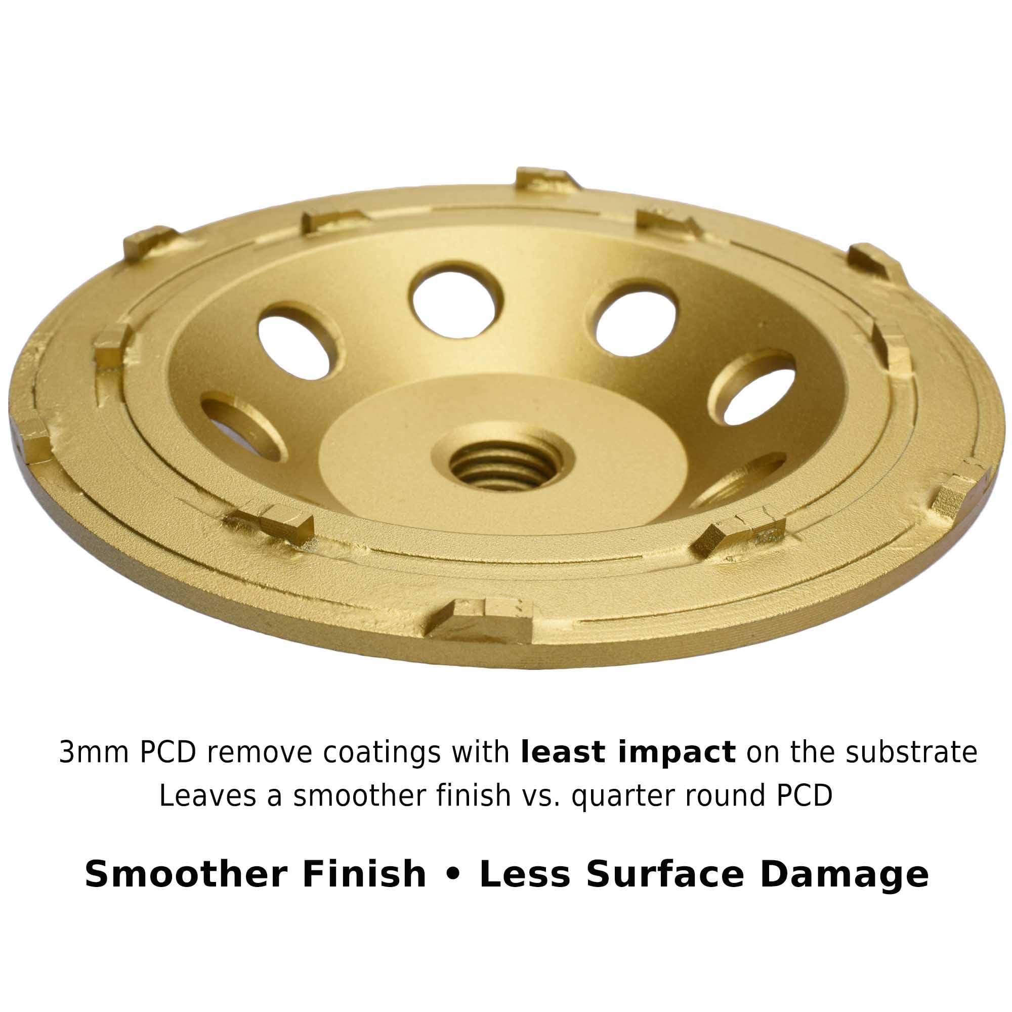 12,7 cm x 1,5 cm - 12 pièces PCD double rangée de 12,7 cm, mastic époxy, colle fine, stuc, revêtement de béton résistant, roue de coupe de meulage PCD (filetage 5/8"-11)