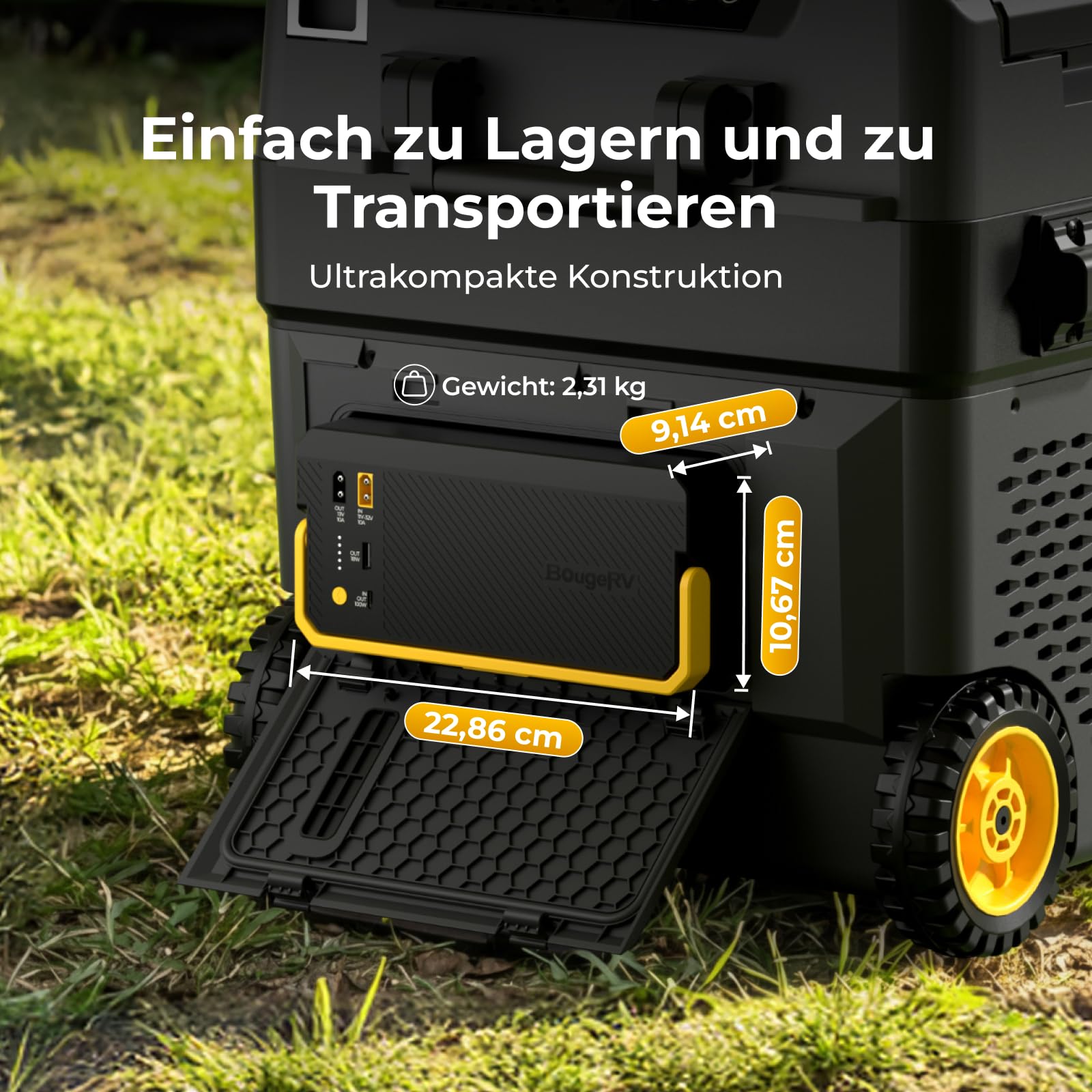 BougeRV 240Wh Akku Tragbare Powerstation für CRD2 V2.0 Rocky V3.0 CRH20 CRX3 Auto Kühlbox 12v 230v auch passend für Andere Kompressor Kühlbox, Kühlschrank Batterie mit XT60, USB-A und Typ C Anschluss