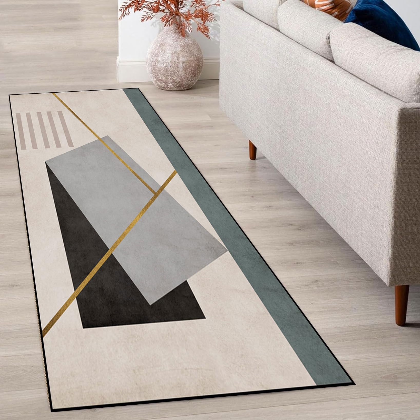 Tapis de décoration géométrique 120x270 cm idéal pour salon et cuisine
