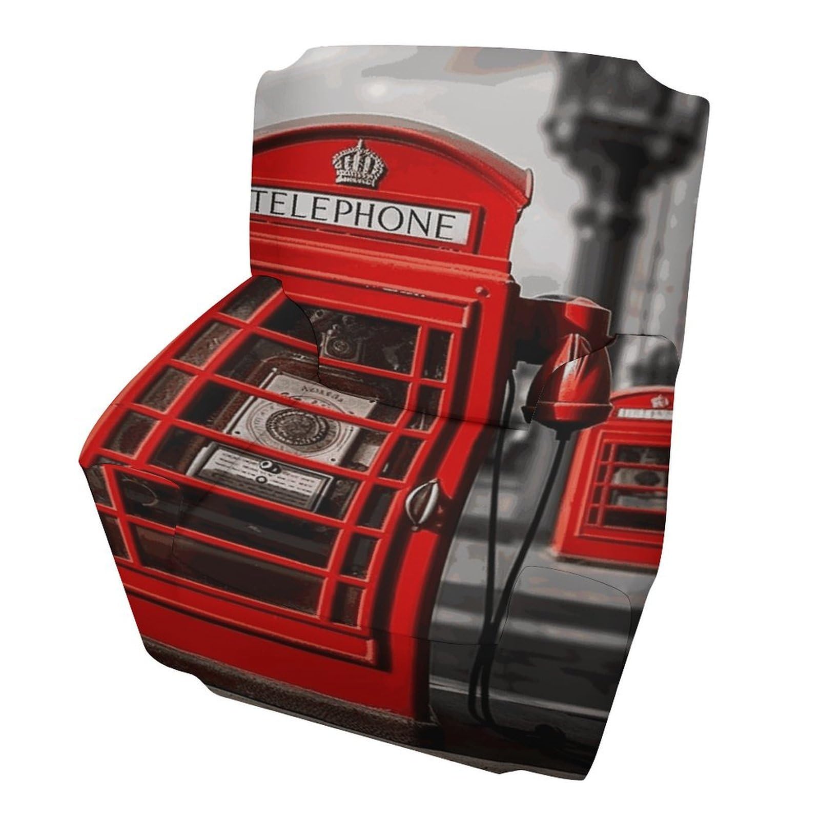 Fodpand Style England Uk Retro London Telephone Sofa Cover Soft 1 Seater Sofa Slipcover For Pets Washable,Couch Cover With Elastic Straps Furniture Protector