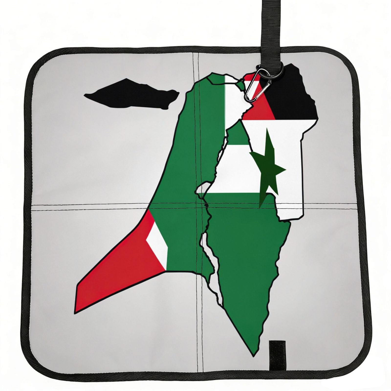 DIEzig State of Palestine flag map02 Printed Compact Foldable Sitting Pad Oxford Base, Portable Cushion for Fishing Sports Events