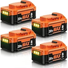 4Pack 8.0Ah Replacement for Dewalt 20V Max Battery with LED Light