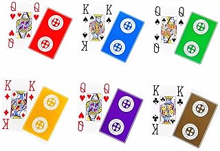 Jumbo Index Bridge Cards Pack of 12 Decks - 6 Colors Jumbo Print Bridge Playing Cards - with Single Box for Easy Storage(12 Decks in 6 Colors)