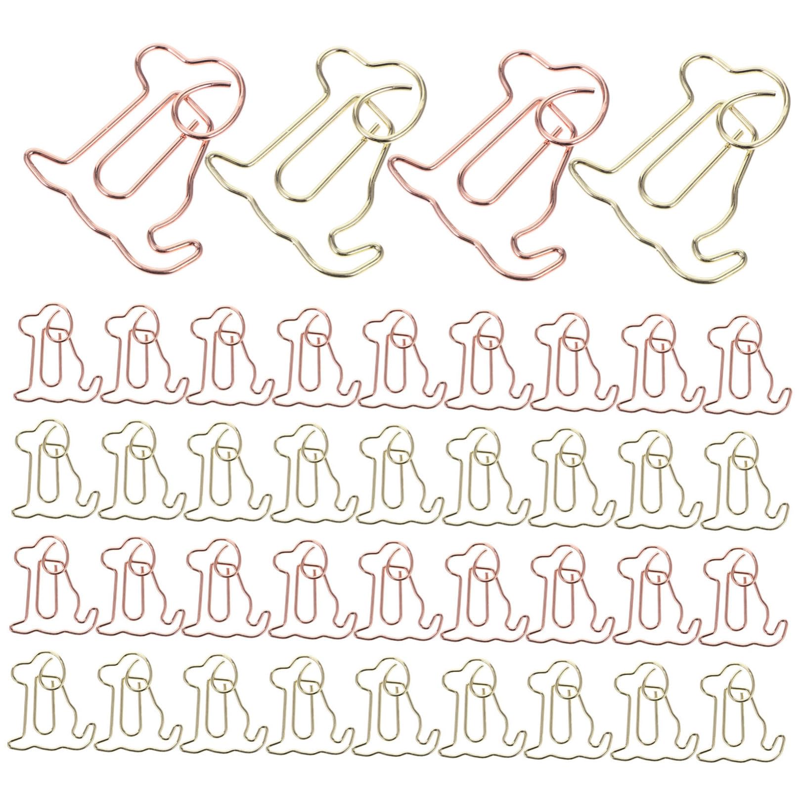 NUOBESTY 200stücke Dekorative Papierklammern Hundedesign Praktische Und Stilvolle Büroklammern Für Schule Büro Und Zuhause Buntes Mit Kleinen Hunden Roségold