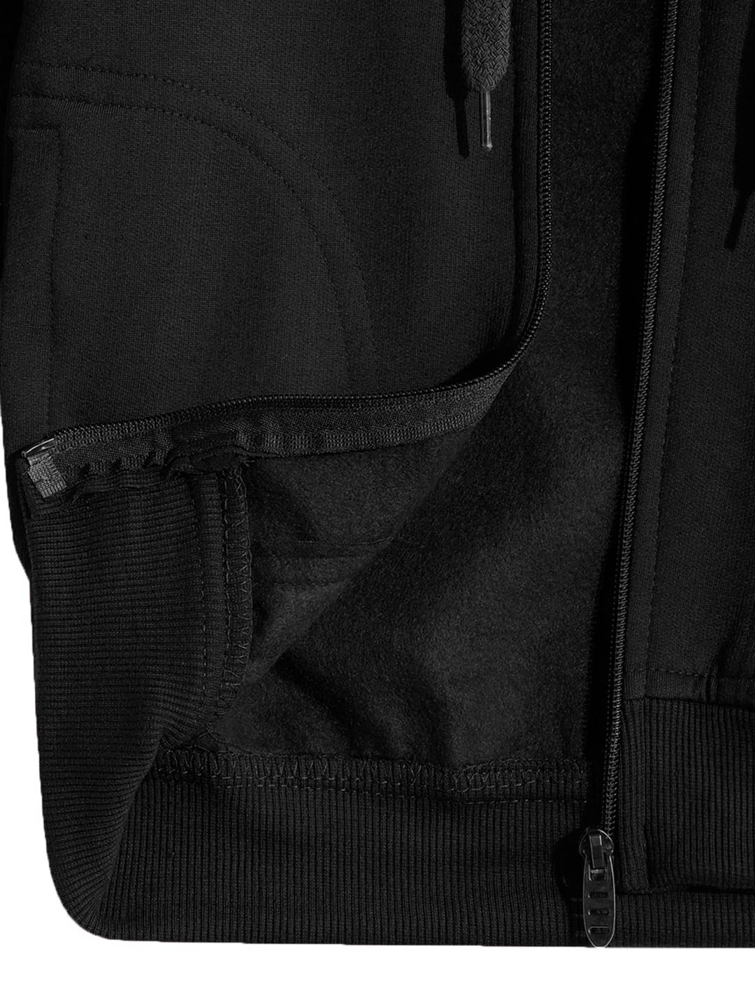 ADBUCKS Rich Cotton Full Sleeves Zipper Regular Fit Sweatshirt for Girls and Boys Jacket with Hoodies (Black, 6-7 Year Small) 4