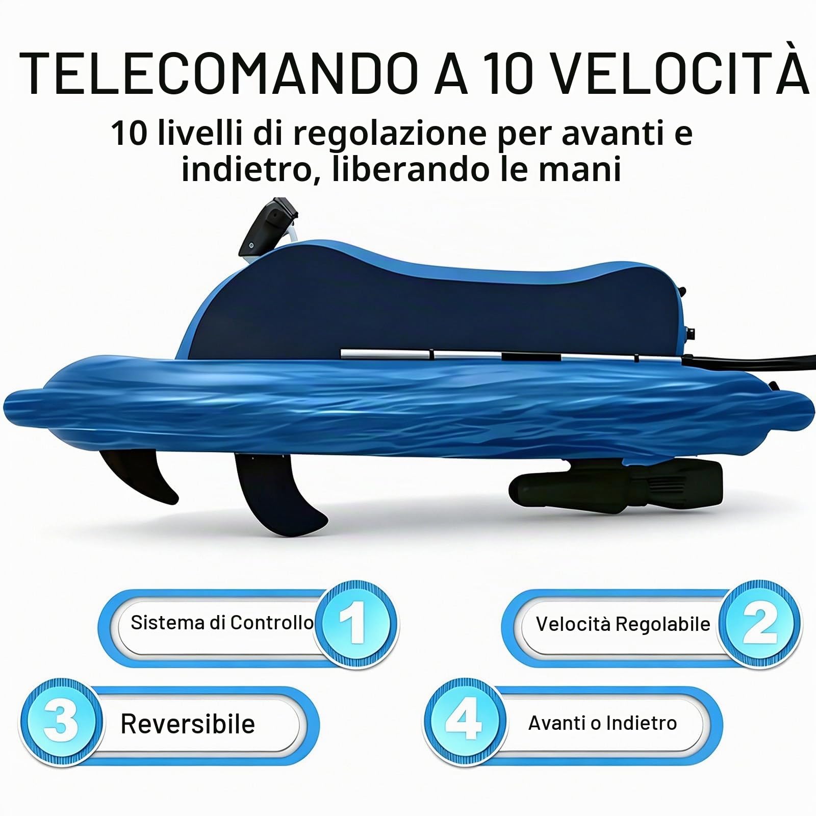 Barca Gonfiabile 2 Posti con Motore, Acquascooter Elettrico 500w/700w con Retromarcia, velocità 3–9 Km/H, Mini Barca Portatile per Adulti, Ideale per Lago, Mare E Snorkeling Nothrusters