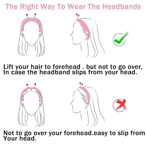 Miniatura 7 de Jowmoy Bonita diadema de caracol rosa, diadema para lavar la cara, diadema de spa, diadema para lavar la cara, diadema de maquillaje, diadema para