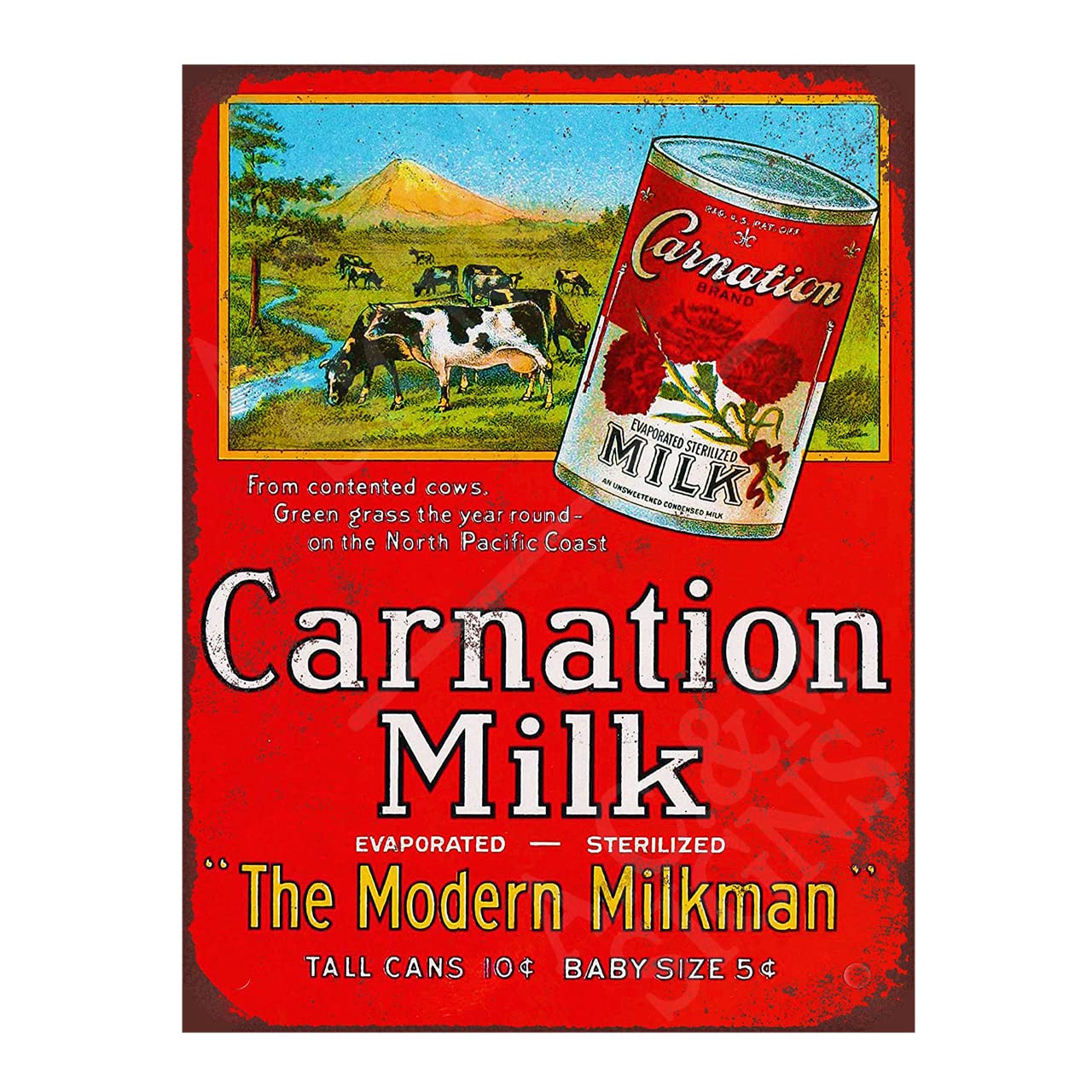 Carnation Milk Metal Sign Food & Drink Kitchen Signs 10x8in ref0176