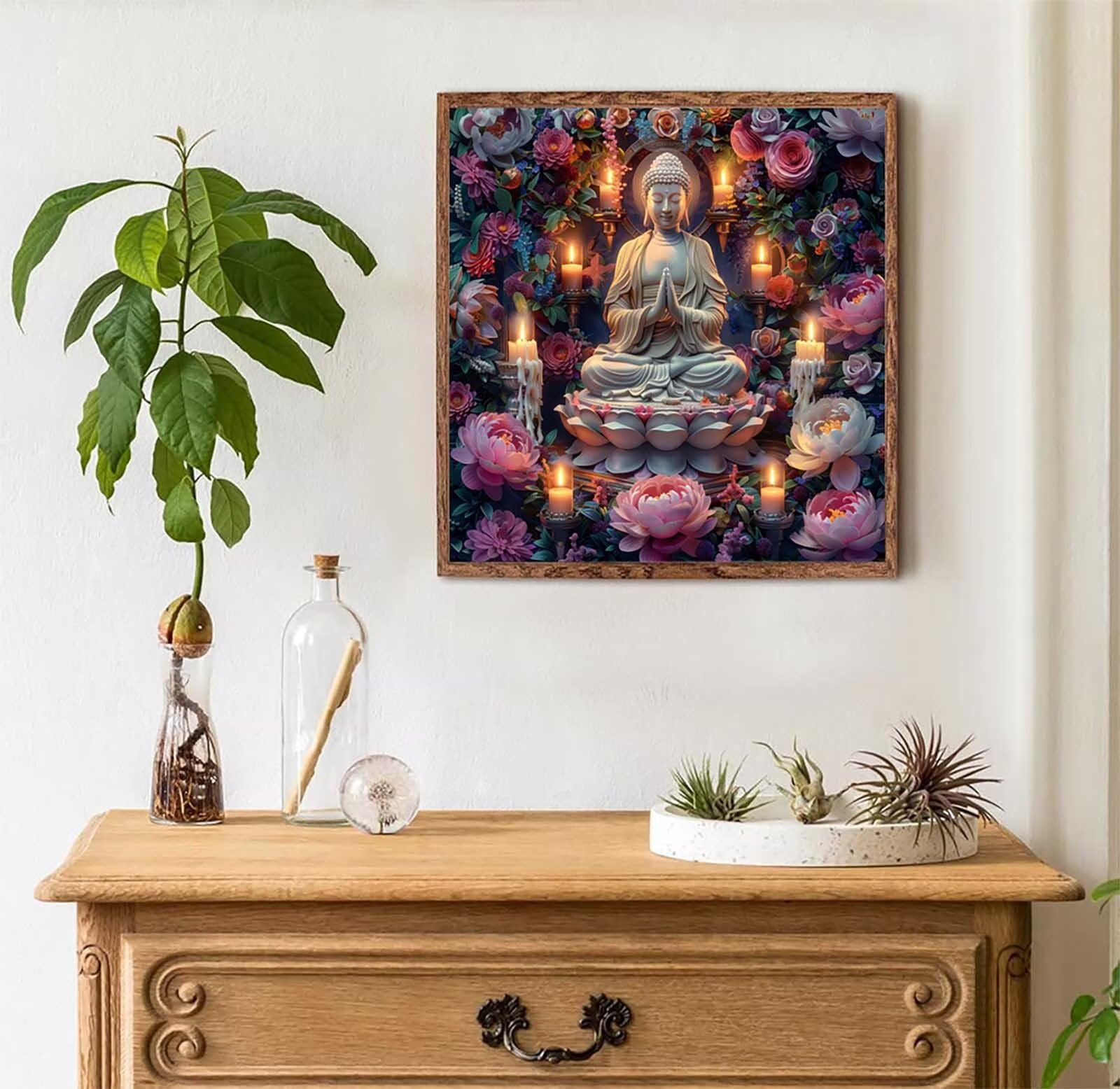 Malowanie po numerach dla dorosłych Zen, świeca do malowania po numerach, na płótnie, DIY, rękodzieło, akrylowy pigment, zestaw artystyczny, hobby dla dorosłych kobiet, do dekoracji ścian domu