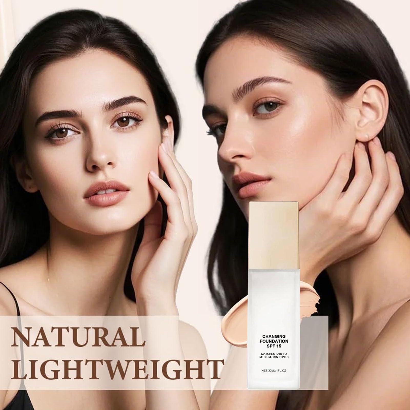 Melya Fond de Teint 50 Ans et Plus, Hydrating Foundation for Mature Skin, Liquid Foundation Lightweight Natural Finish Long-Lasting Coverage For Dry Skin, 30ml / 1 Fl Oz — view 7