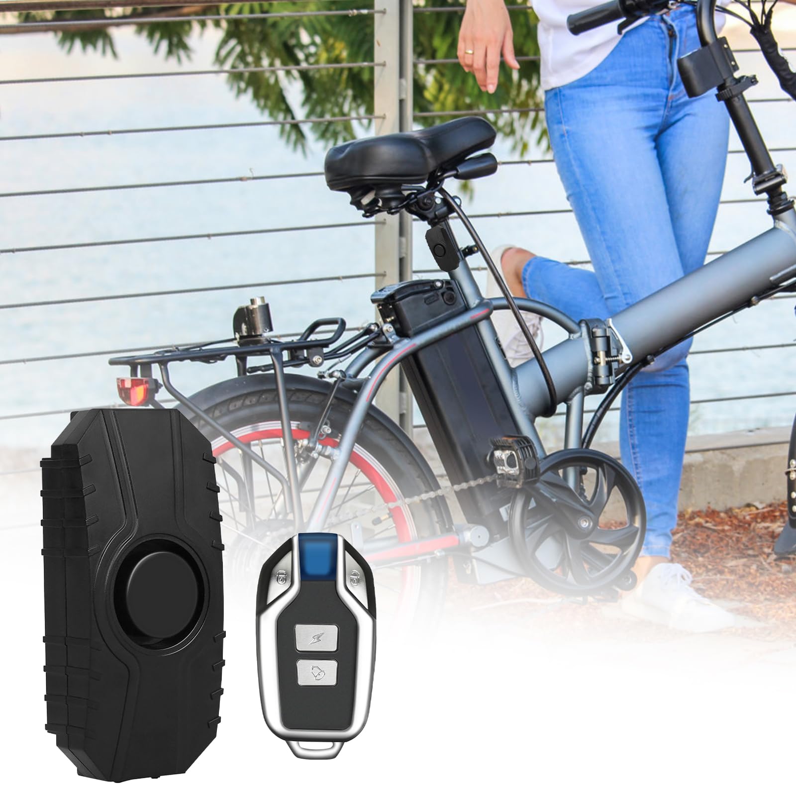 Allarme Bici Senza Fili e Moto - Sistema di Sicurezza Con Telecomando, Sensore di Movimento e Vibrazione - Allarme Bicicletta 113dB
