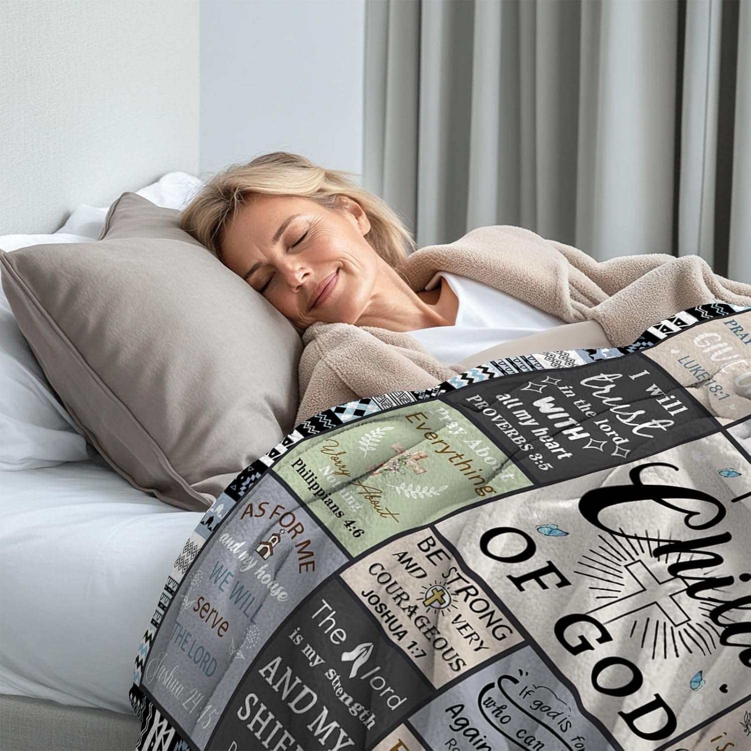 CIUGOIG Christian Gifts for Women & Men - 50"X60" I Am a Child of God Blankets - Inspirational Religious Birthday Catholic Spiritual Gifts Faith Based Gift - Christian Throws - Image 4