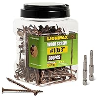 Vista 30 de LIONMAX Tornillos de cubierta de 4 pulgadas, tornillos para madera #10 x 4, 50 unidades, resistentes a la corrosión, revestimiento epoxi exterior
