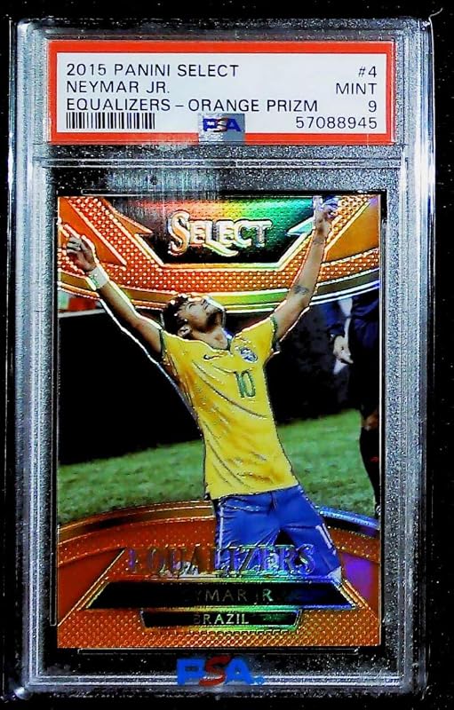 PSA Mint 9 2015-16 Panini Select Equalizers Orange Prizms #4 Neymar Jr Brazil Graded Sports Card