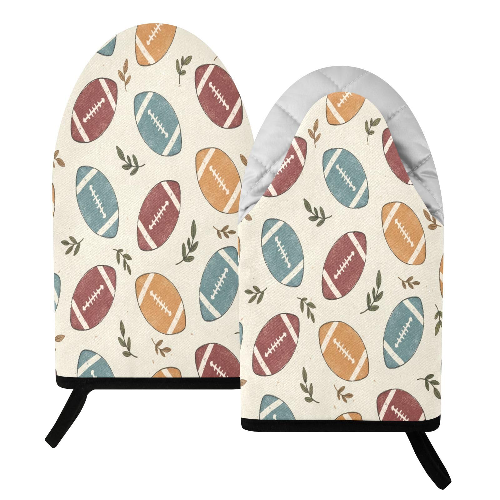 BURSTDDY Rugby Oven Mitt,Heat Resistant Kitchen Mitts for Cooking