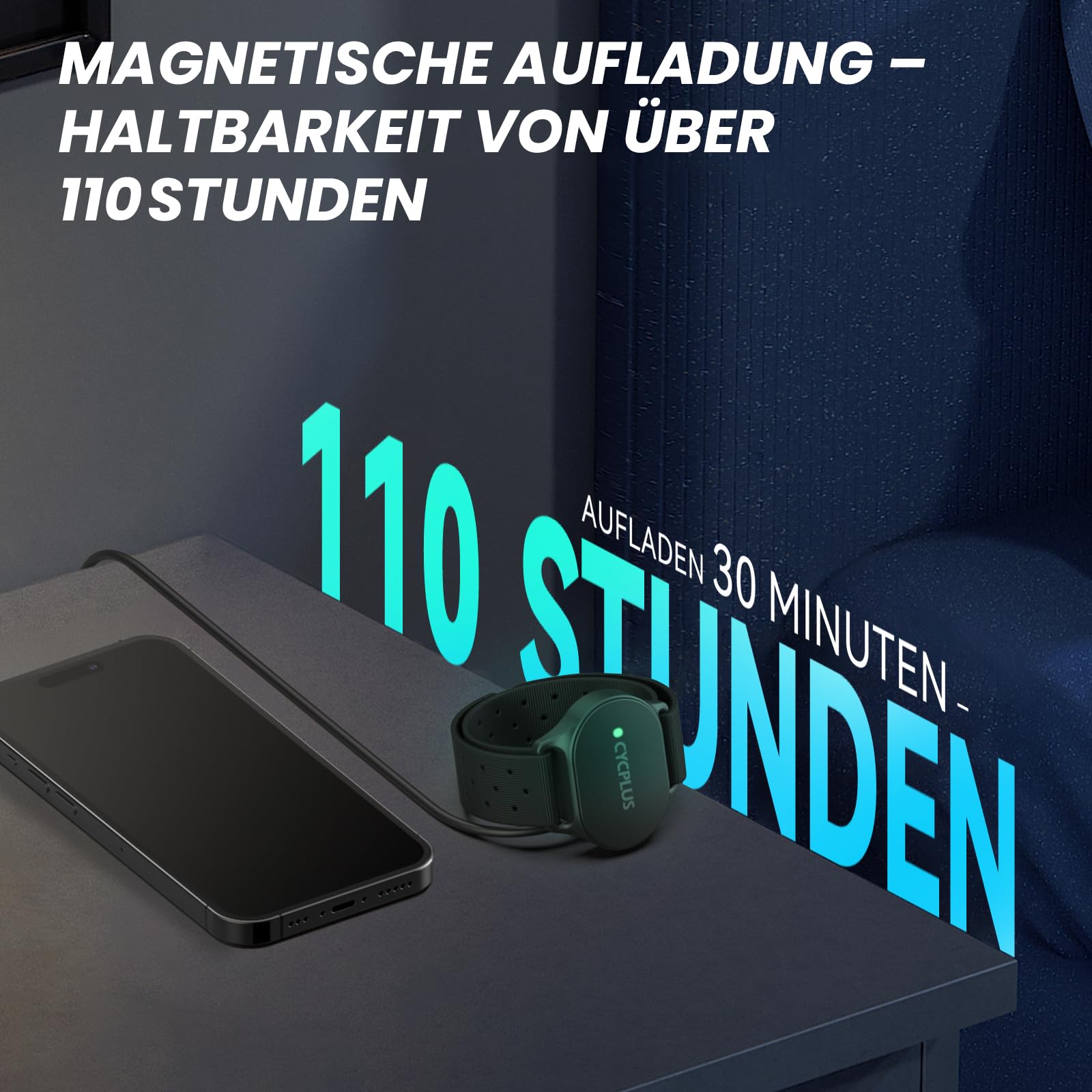 CYCPLUS Herzfrequenzmesser Armband, Bluetooth 5.1 ANT+ HR Monitor mit HR Zone LED Anzeige, IP67 Wasserdicht, Verwendung für Laufen Radfahren Fitness und andere Sportarten(schwarz)
