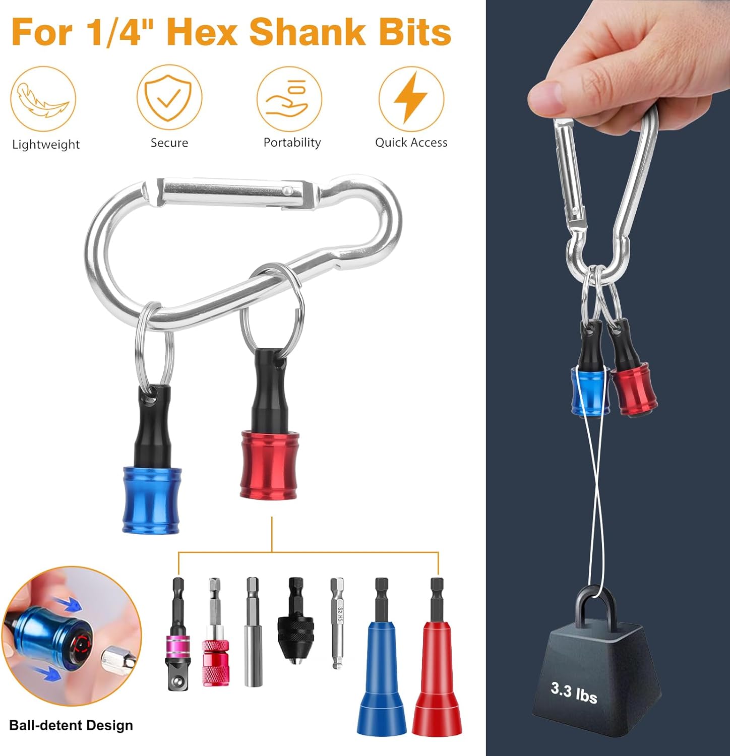 SUNJOYCO 2PCS Wire Twist Tool for Drill, 1/4" Chuck Wire Connector Driver with Bit Holder Keychain for Cable Quick Twisting