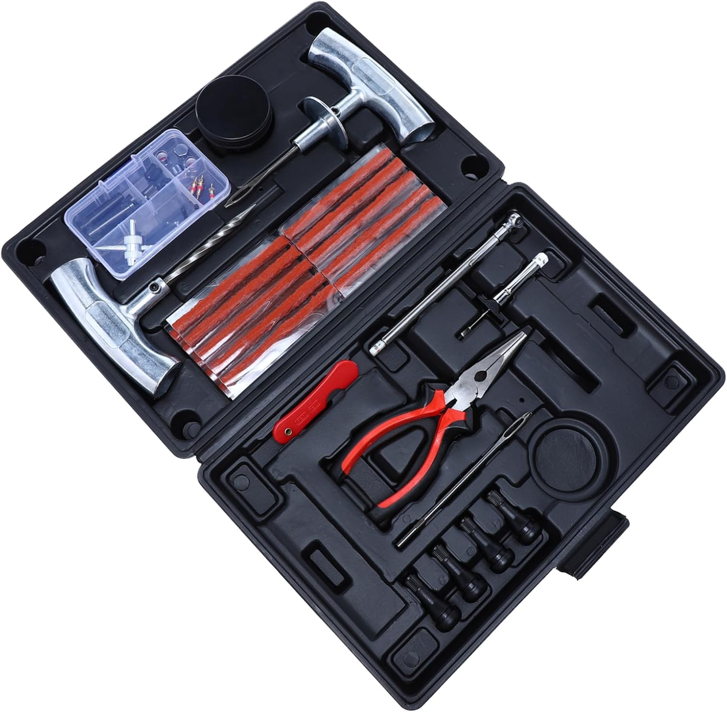 67pcs Heavy Duty Tire Repair Kit for Cars Trucks and Motorcycles Compact and Portable Tire Repair Tools for Quick Puncture Fixes for Home and Go Use