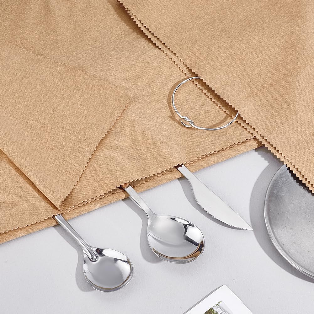PH PandaHall 6.6x4.8 ft Anti Tarnish Silver Cloth Brown Anti Tarnish Luxury Silver Polishing Jewelry Cleaning Polishing Cloth for Silverware Flatware Storage