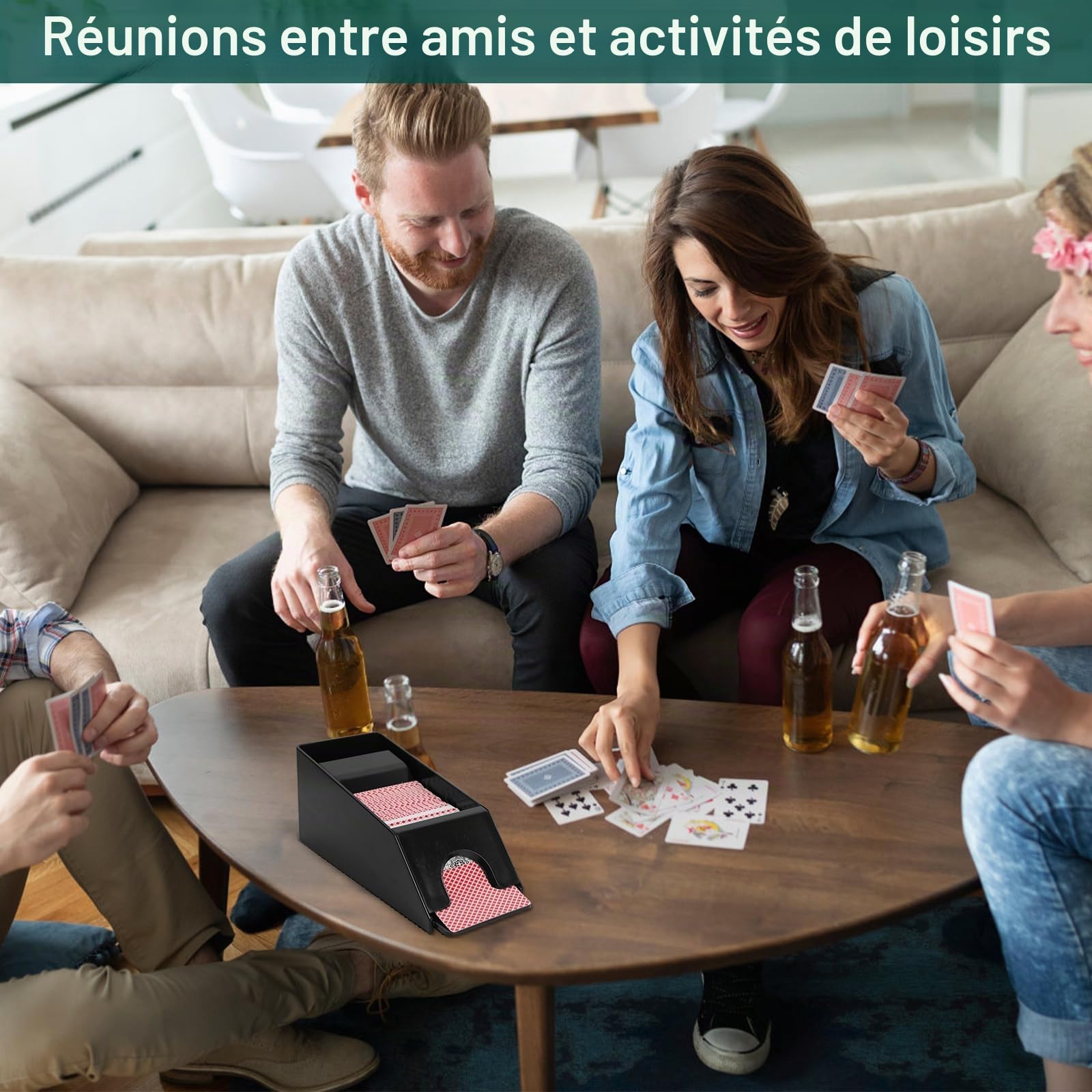 Chaussette de Distribution Blackjack, Chaussette en Acrylique Transparente pour Cartes à Jouer, Distributeur de Cartes pour 4 Paquets de Jeu de Blackjack Poker Accessoires