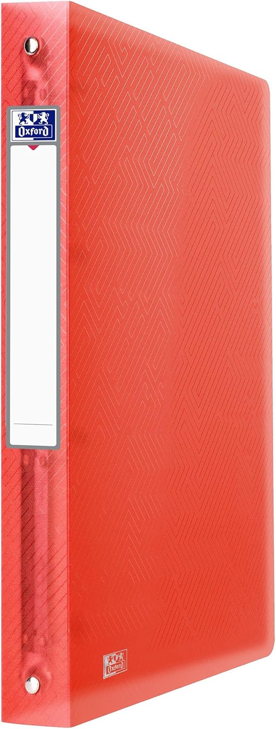 Oxford, 4 Ring Binder A4 Translucent Plastic Cover, Spine 40 mm, Pack of 10, Assorted Colours