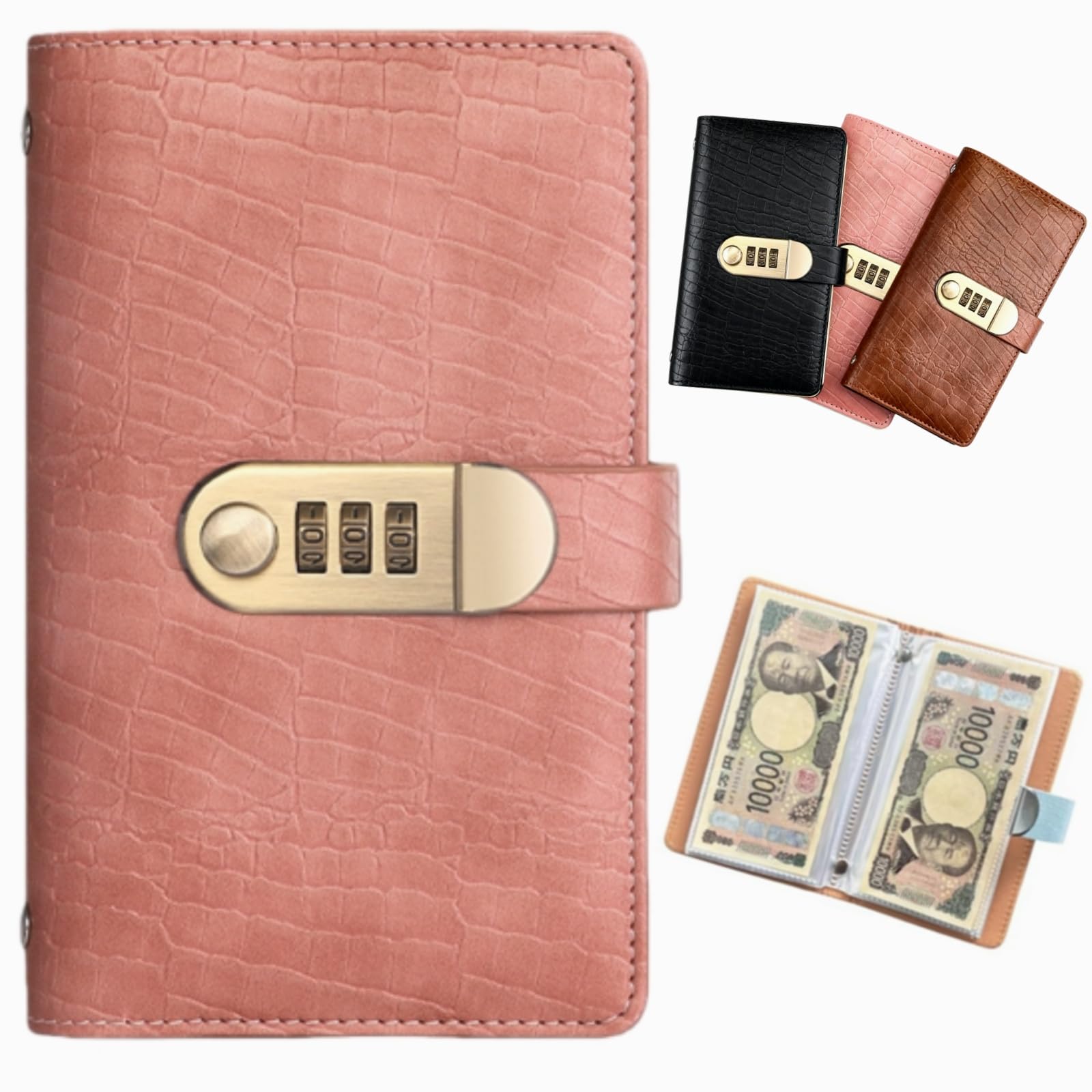 100万円貯まる貯金箱 MEIQIAOLEI お札ケース 貯金箱 札 money saving book money saving box 貯金ファイル 貯金バインダー 貯金手帳 おもしろ お札封筒貯金 おしゃれ 貯金ノート 家計管理 可愛い 貯金 家計簿手帳 お札ファイル 大容量 ブラック