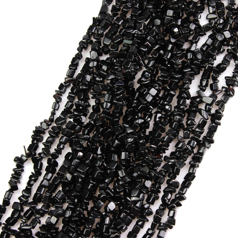 JARTCJARTC Natural Irregular Broken Black Agate Chip 6-8mm 15 Inch Agate Crystal Chip for Jewelry Making DIY Bracelet Necklace Accessory