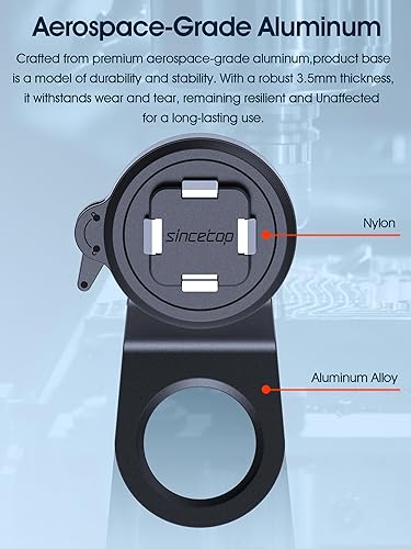 Miniatura 7 de sincetop Soporte de teléfono para bicicleta - Serie Q Quad - Soporte para teléfono de bicicleta de montaña - Bloqueo y liberación rápida - Soporte