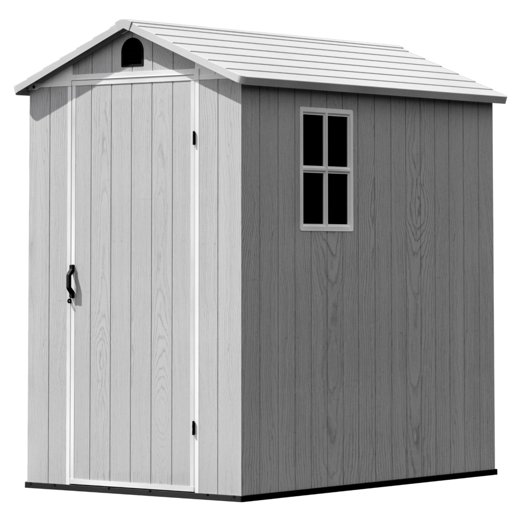 Greesum 4x6FT Plastic Outdoor Storage Shed with Floor, Light Gray