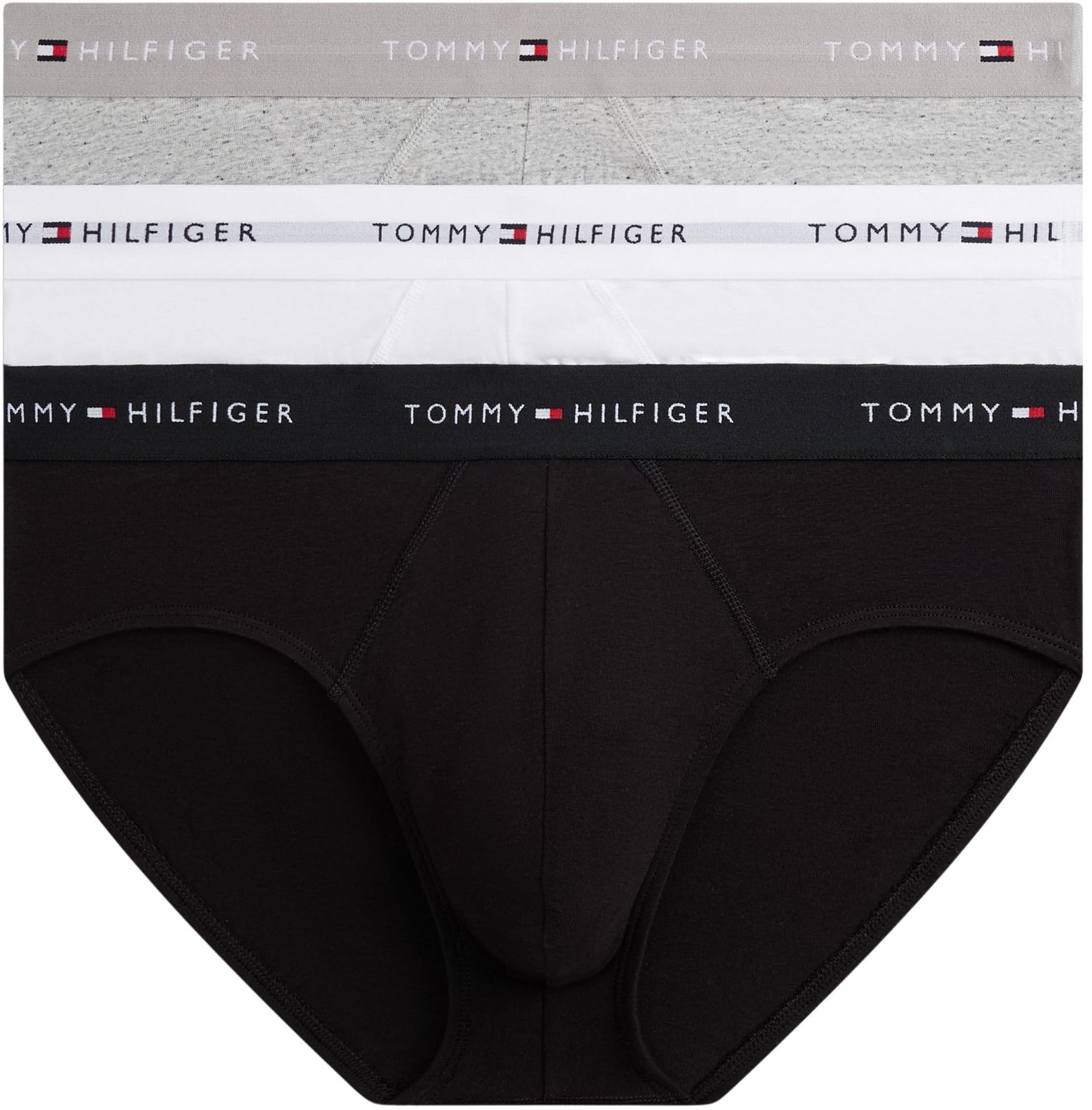 Tommy Hilfiger Herren 3er Pack Unterhosen Hip Briefs mit Logobund