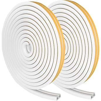 Sealing Tape for Doors and Windows 20 m Door Seal Self-Adhesive Window Seal Anti-Collision Sealing Strips Rubber Foam Seal Strips Sound Insulation White