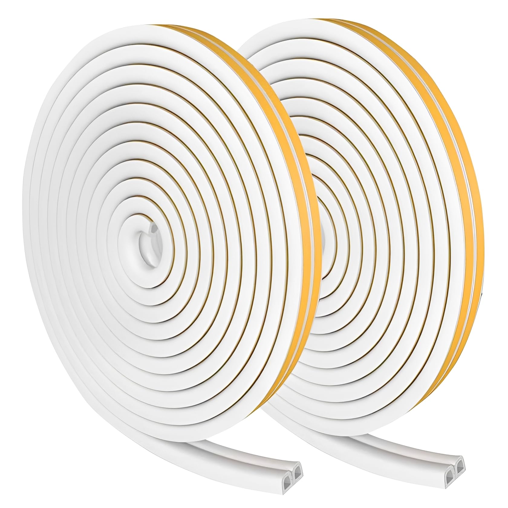 Weather Stripping Door Seal Strip, 65.6Ft Windows Insulation Tape, White